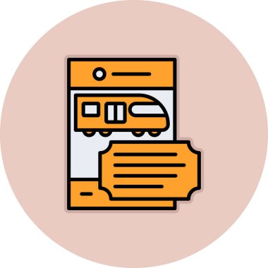 Bir bus simgesinin vektör illüstrasyonu