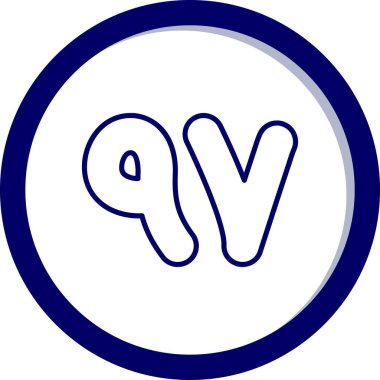 V harfi logo simgesi, vektör illüstrasyonu