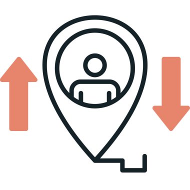 konum haritası pin simgesi ana hat biçiminde