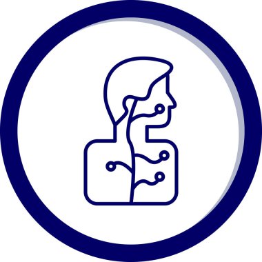 Mavi ve beyaz bir ikonun vektör illüstrasyonu