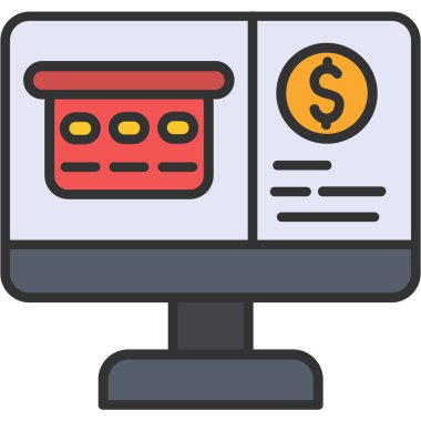 bilgisayar izleme simgesi, vektör illüstrasyonu