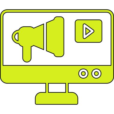 Ekran vektör illüstrasyonlu TV