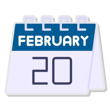 Şubat 2 takvim simgesi tasarımı, vektör illüstrasyonu