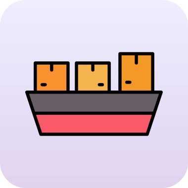 gemi web simgesi, basit vektör illüstrasyonu