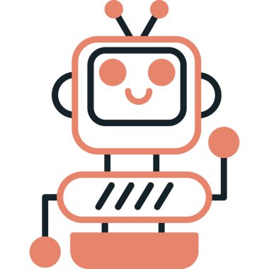 robot. Web simgesi basit illüstrasyon