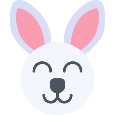 Tavşan yassı simgesi, vektör illüstrasyonu