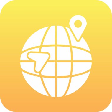 Dünya küresel ikon vektör illüstrasyonuName