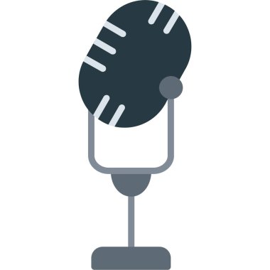 Mikrofon. Web simgesi basit illüstrasyon