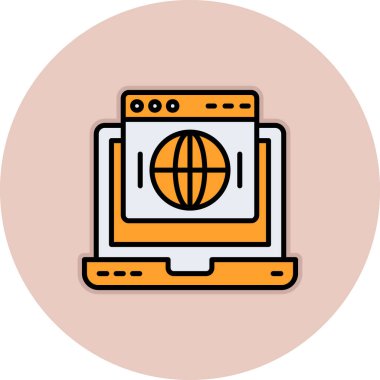 tarayıcı simgesi vektör illüstrasyonu