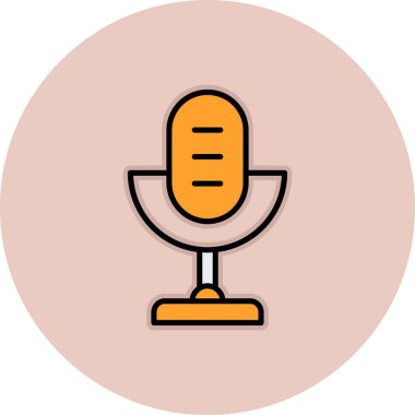 Mikrofon. Web simgesi basit illüstrasyon