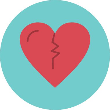 Kırık kalp düz simgesi