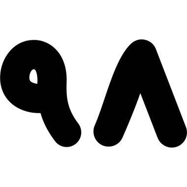 Alfabedeki bir harfin vektör illüstrasyonu.