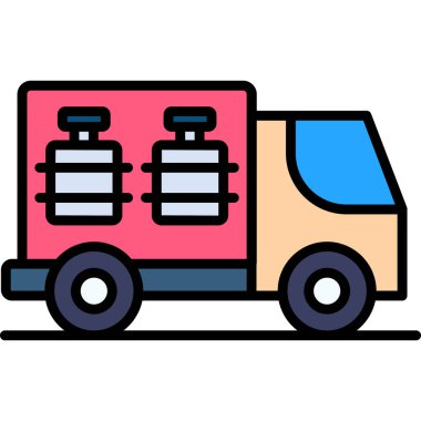 Teslimat kamyonu ikon vektörü. İnce çizgi işareti. izole edilmiş sınır sembolü çizimi