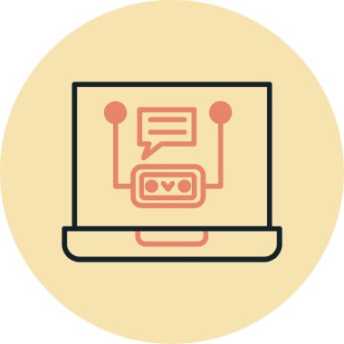 İleti vektör illüstrasyonlu bilgisayar monitörü