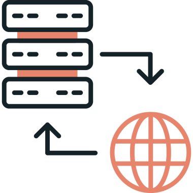 Sunucu. Web simgesi basit illüstrasyon