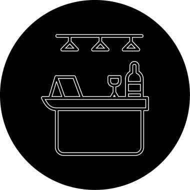 Restoran ikonunun çizim vektör grafiği. Mutfak, restoran, kafe, kafe, restoran vs. için şablon.