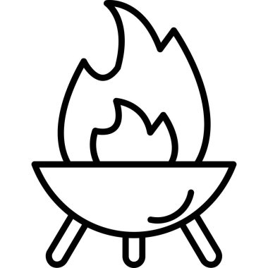 Sıcak alev ikonu. Beyaz arkaplanda izole edilmiş web tasarımı için ana hatlı sıcak alev vektörü simgesi