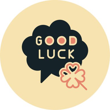 El çizimi yıldızlı iyi şans metninin vektör çizimi.