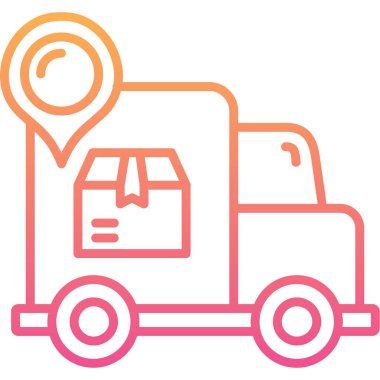 kamyon dağıtım web simgesi basit illüstrasyon