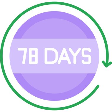 87 gün simgesi, modern basit vektör illüstrasyonu