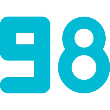 Beyaz arka planda 9 'lu bir sayının vektör illüstrasyonu.