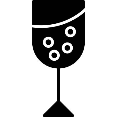 Şampanya cam vektör sembol tasarımı