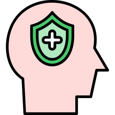 beyin ikonu vektör illüstrasyonu