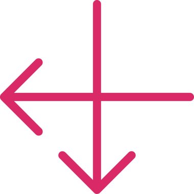 Ok sağ vektör simgesi. Tarzıdır kontur simgesini sembolü, pembe renkli, beyaz arka plan.