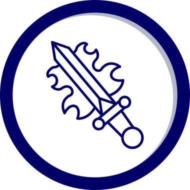 Kılıç. Web simgesi basit illüstrasyon