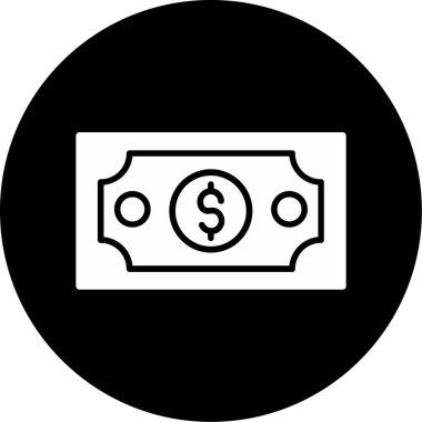 Dolar web simgesi basit vektör illüstrasyonu