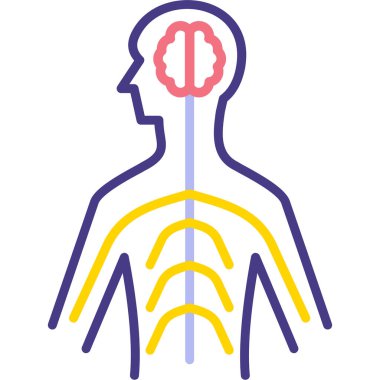 Beyin simgesi, vektör illüstrasyonu