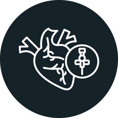 Haçlı bir kalbin vektör illüstrasyonu