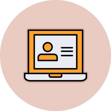 kullanıcı düz çizgi simgesine sahip dizüstü bilgisayar