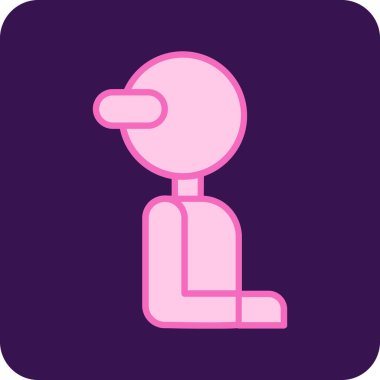 Pembe balonlu bir adamın vektör çizimi