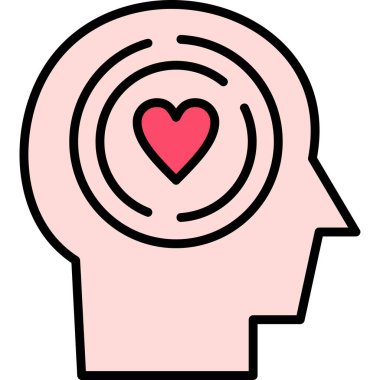 Aşk kalp ikonu. kalp vektörü simgesinin ana hatlarını izole et