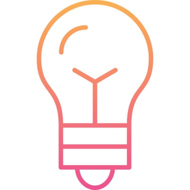 Ampul vektörü ince çizgi simgesi