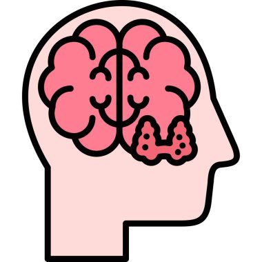 Beyin zihin ikonu vektör illüstrasyonu