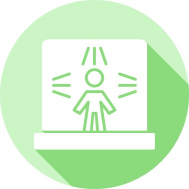 Dizüstü bilgisayarı olan bir adamın vektör çizimi