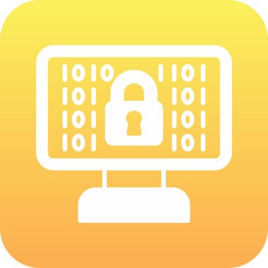 Bilgisayar güvenlik kilidi simgesi. Basit resimleme