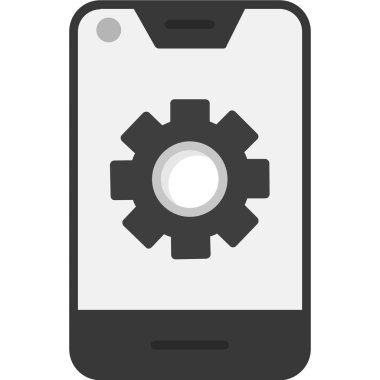 Akıllı telefon ikonlu dişli. vektör illüstrasyonu