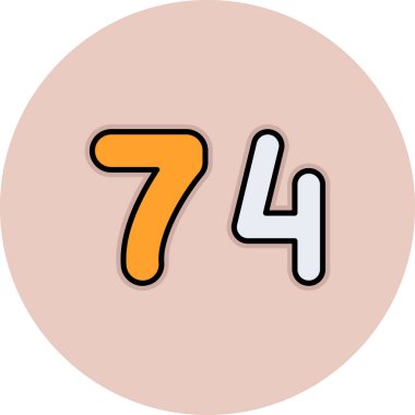 7 numaralı simge tasarımı vektör çizimi