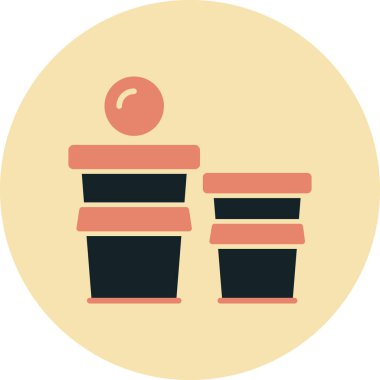 Sepet yiyecek ikonu düz stil.