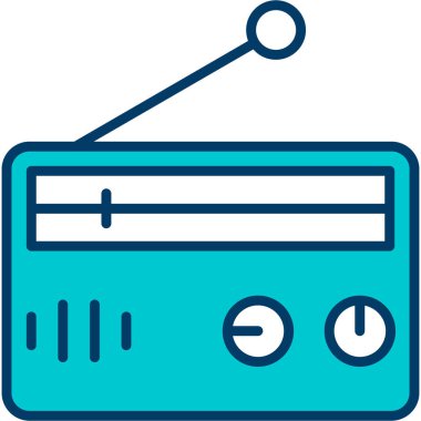 Radyo. Web simgesi basit illüstrasyon