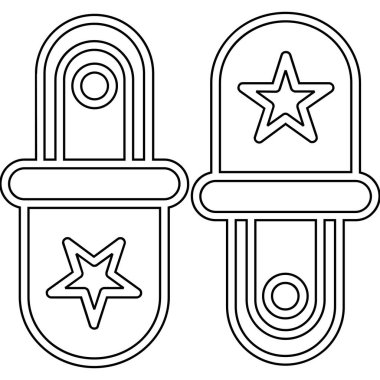 Bir noel yıldızının vektör çizgisi çizimi