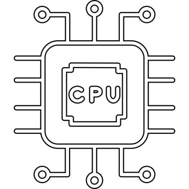 Cpu simge vektör illüstrasyonu