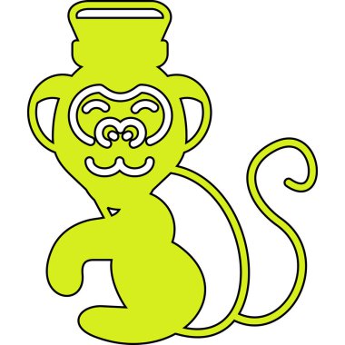 karikatür maymun simgesi. vektör çizim