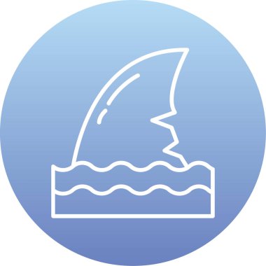 Köpekbalığı simgesi vektör illüstrasyonu