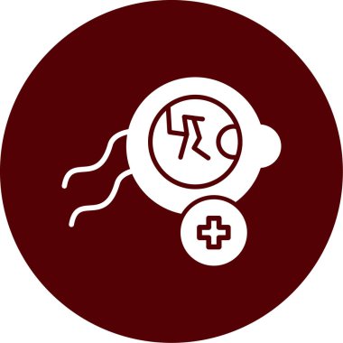 Tıbbi vektör ikonu. bu yuvarlak düz sembol beyaz arkaplanda kahverengi ve beyaz renklerle çizilir