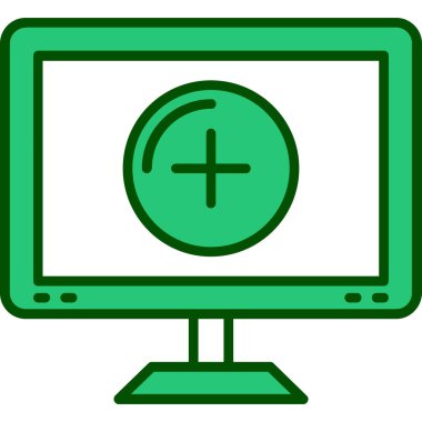 Bilgisayar monitörü. İkonum. Basit resimleme