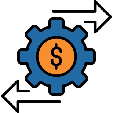 iş finans yönetimi simgesi doldurulmuş ana hatlar biçiminde